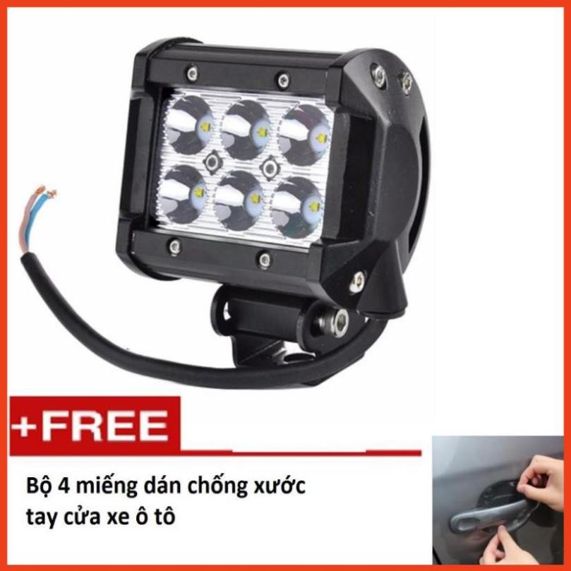 Đèn led trợ sáng C6 18w (sáng trắng) TL 362 tặng bộ 4 miếng dán chống xước tay cửa xe ô tô TL 239 ❤