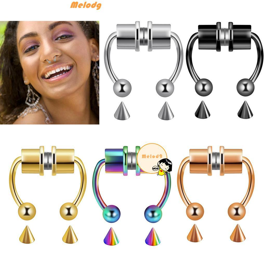 Khuyên Mũi Bằng Thép Không Gỉ 316L Từ Tính Không Cần Xỏ Khuyên Mũi Thời Trang Dành Cho Nữ