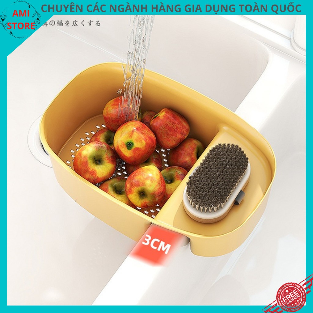 Rổ nhựa treo bồn rửa chén rửa rau củ quả/ lọc rác đa năng tiện ích đồ dùng gia đình