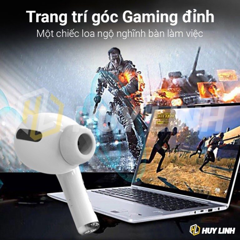 Loa bluetooth hình tai nghe Airpods khổng lồ cực hót - Loa tai nghe bluetooth MK201/TF FM Aux Mic