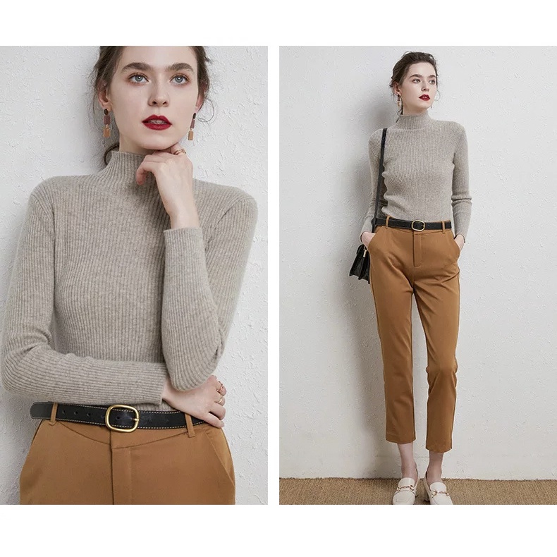 Áo len tăm nữ cổ 3 phân dài tay giữ nhiệt  cao cấp chất đẹp hàng loại 1 dầy dặn mền mịn ôm body co giãn thời trang | BigBuy360 - bigbuy360.vn