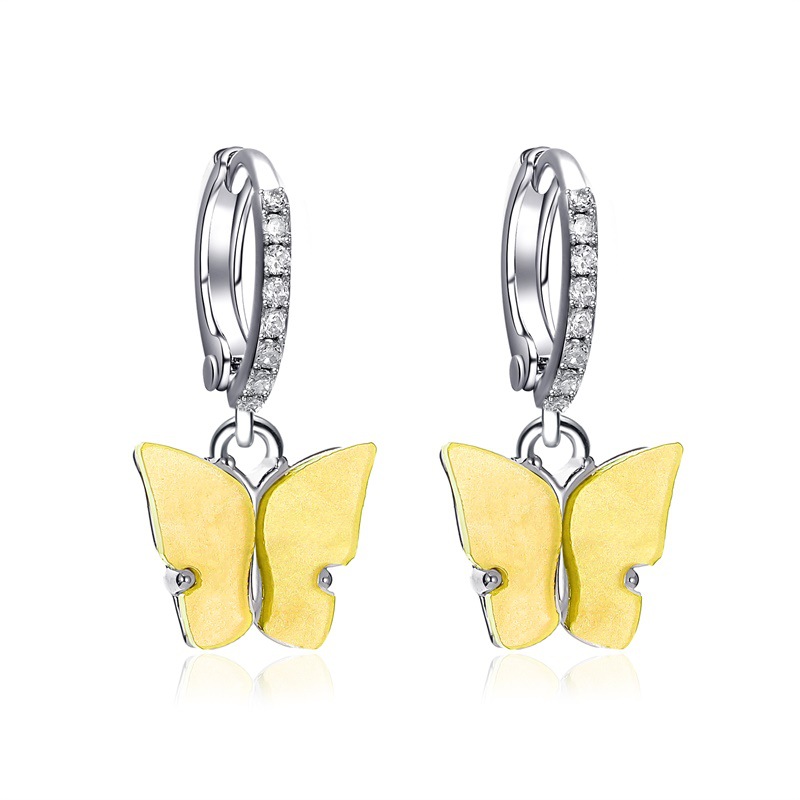 BUTTERFLY Hoa Tai Hình Bướm Đính Đá Phong Cách Hàn Quốc Cho Nữ