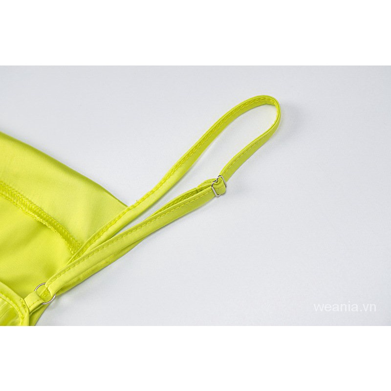 Đầm hai dây màu trơn hở lưng thời trang cho nữ