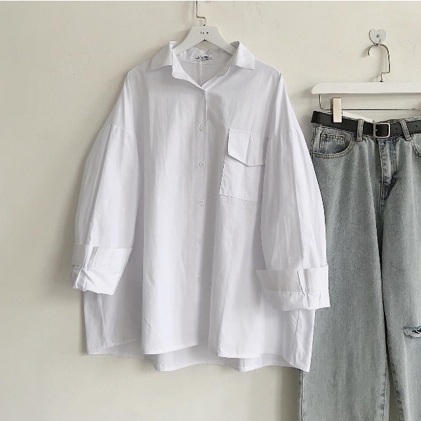 Áo Sơ Mi Nữ Form Rộng JEM CLOSET Nhiều Màu Áo Sơ Mi Nữ Đẹp FreeSize Chất Vải Thô Siêu Đẹp Mặc Đi Chơi Đi Làm EI 1442