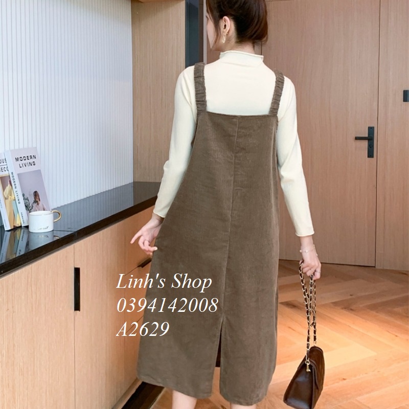 Váy Yếm Rời Mặc Ngoài Nhung Tăm Dày Dặn A2629