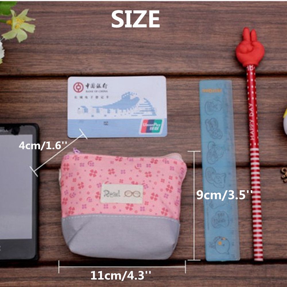 Ví Vải Canvas Mini In Họa Tiết Hoa Có Khóa Kéo Phong Cách Hàn Quốc Mới Cho Nữ