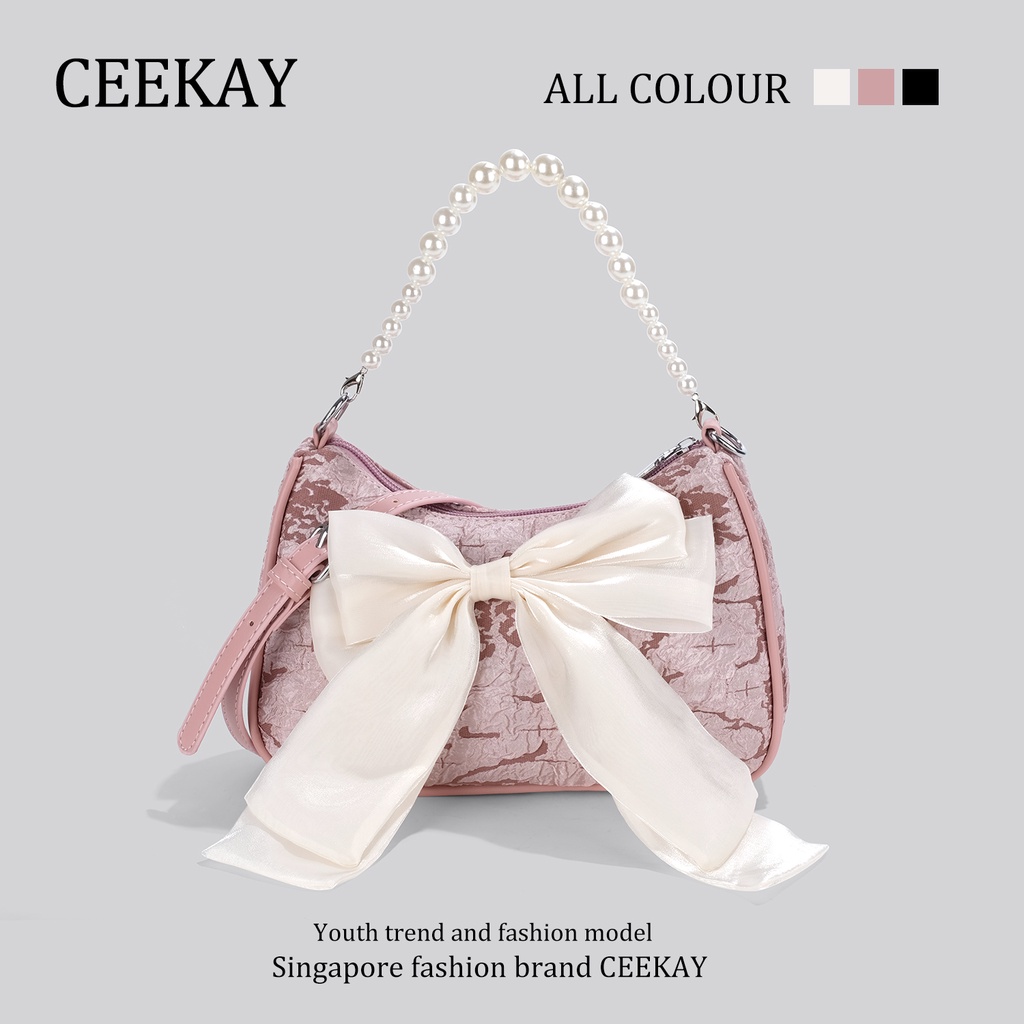 🌸Hàng Order🌸 Túi Xách Nữ CEEKAY Da Thêu Họa Tiết Quai Đeo Quai Sách Hạt Đính Nơ Sang Chảnh Nữ Tính 🌸Hàng Quảng Châu