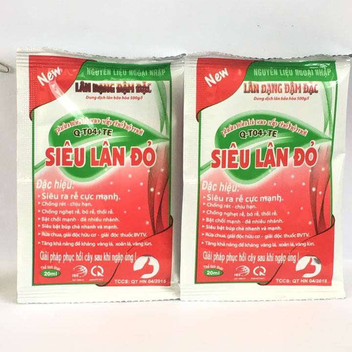 Siêu lân đỏ cho hoa gói 20ml, dung dịch siêu lân dạng đậm đặc
