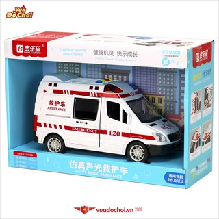 Mô hình xe cứu thương 🚑 bằng nhựa chạy đà, mở được cửa, có nhạc
