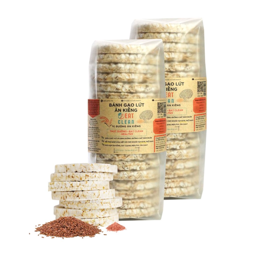 Combo 2 gói Bánh gạo lứt EATCLEAN - Ăn kiêng, Giảm cân, Thực dưỡng, Lành mạnh, Healthy, Eat Clean