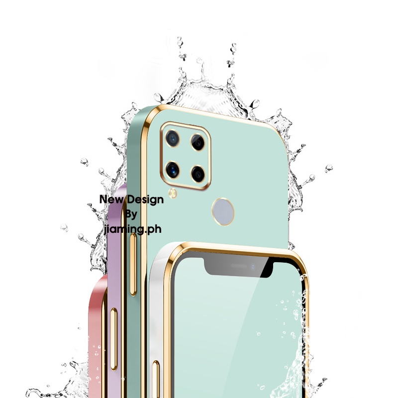 Ốp Điện Thoại Màu Kẹo Mạ Điện Có Dây Đeo Cho OPPO Realme C15 C12 C25 C25S NARZO 20 NARZO 30A 2022