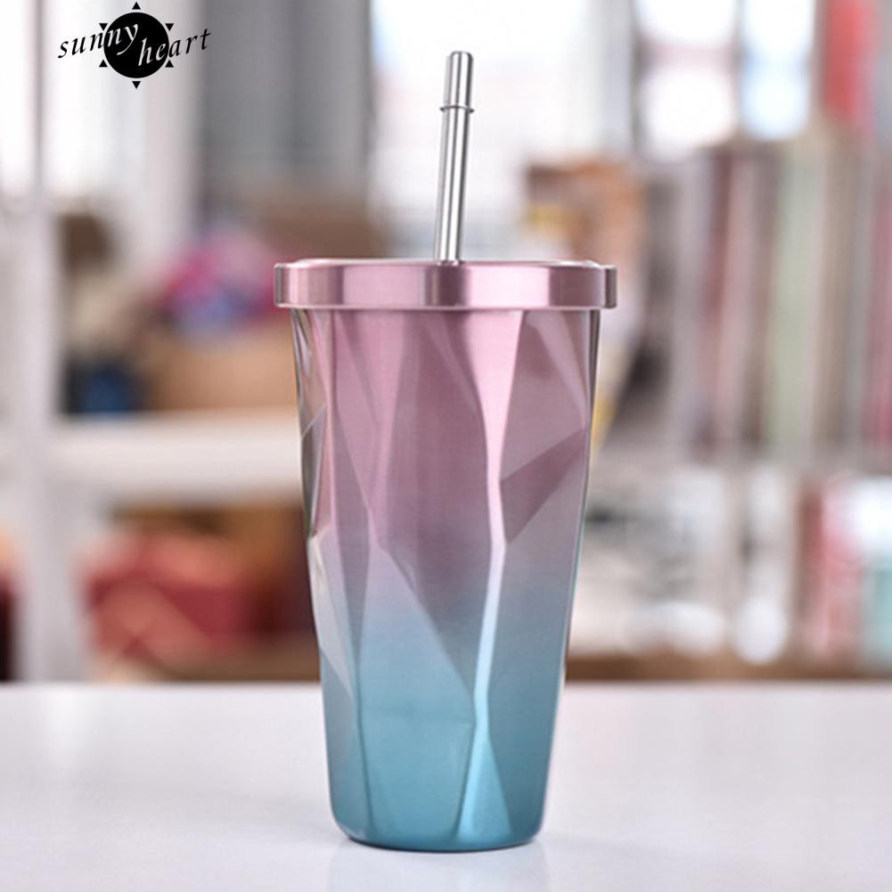 Ly Uống Nước In Hình Kim Cương Bằng Thép Không Gỉ