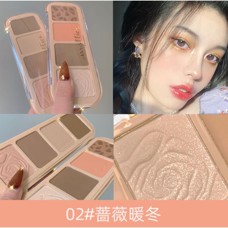 Phấn Tạo khối Bắt Sáng Maffick Rose Covenant 4 ô tiện dụng - Phấn tạo khối nội địa Trung mã MF074 | BigBuy360 - bigbuy360.vn