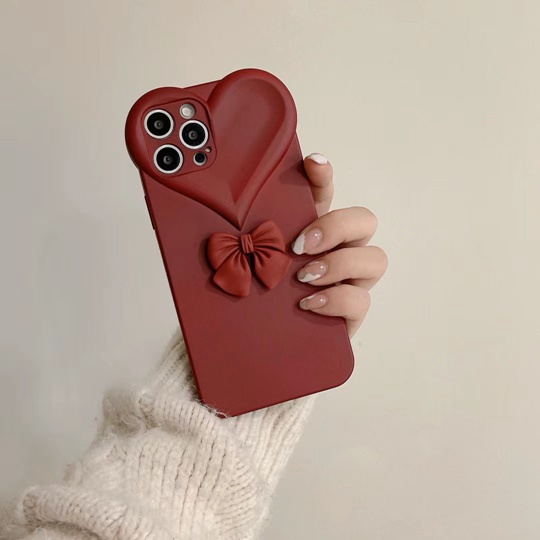 Ốp Điện Thoại Mềm Họa Tiết Nơ Đỏ Phong Cách Retro Cho iphone 13 promax X XS XR 11 11 pro 11 pro max12 pro 12 pro max
