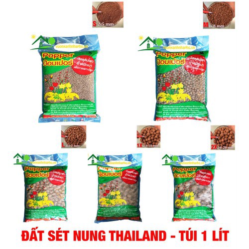 Loại túi 1 lít đất sét nung Thailand chuyên cho cây trồng có 5 size chon lựa - ĐẤT NUNG LOẠI TÚI 1 LÍT