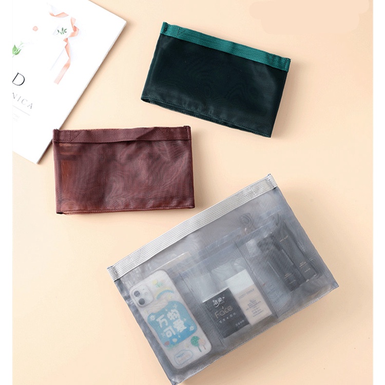 Túi Lưới Trong Suốt Siêu Nhẹ Đựng Mỹ Phẩm Tiện Dụng Cho Nữ