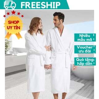 Áo choàng tắm khách sạn, đồ ngủ cotton cao cấp Nam Nữ, vải dày mịn, mặc mát, hàng xuất khẩu