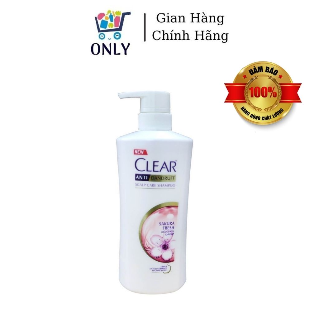 Dầu Gội Đầu Clear Bạc Hà, Anh Đào, Men,Dầu Gội Thảo Dược Thái Lan 480ML Mát Lạnh Bạc Hà Đánh Bay Gầu Ngứa Only Store