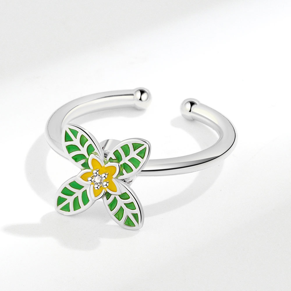 Nhẫn Hở Hình Cỏ Bốn Lá Thời Trang Cho Nữ