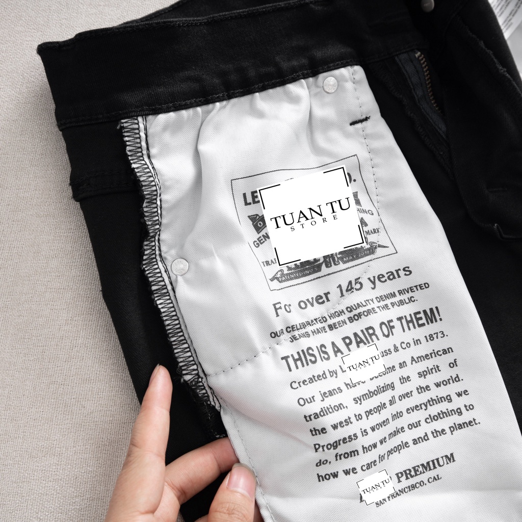 Quần Jean nam LV 511 đen ống đứng Slim strecth (Form Slim strecth,chất vải co dãn ống 17 - 20cm,Made in cambodia) T01 | BigBuy360 - bigbuy360.vn