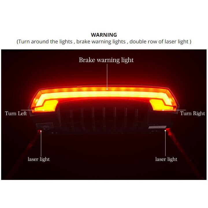 [Fulfilled by Shopee] Rockbros Đèn Led Tín Hiệu Gắn Đuôi Xe Đạp