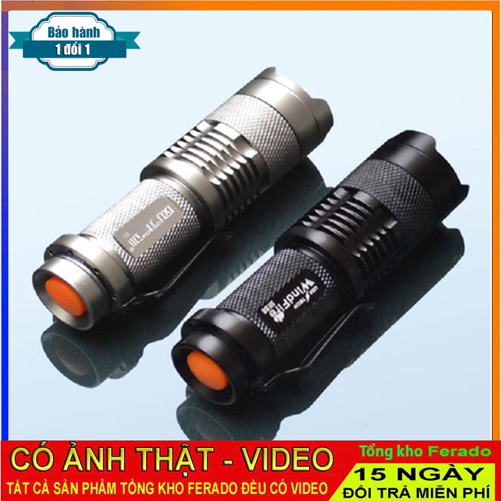 Đèn Pin Cầm Tay Tự Vệ Q5 Siêu Sáng (Pin 14500 3.7v,)