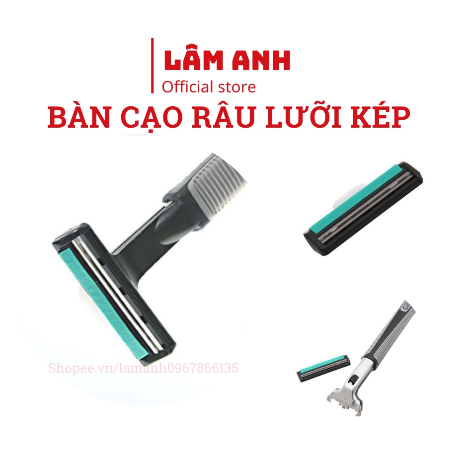 Bàn Dao Cạo Râu Gillette Vector Lưỡi Cạo Kép Cao Cấp, Cạo Sạch Sát Chân