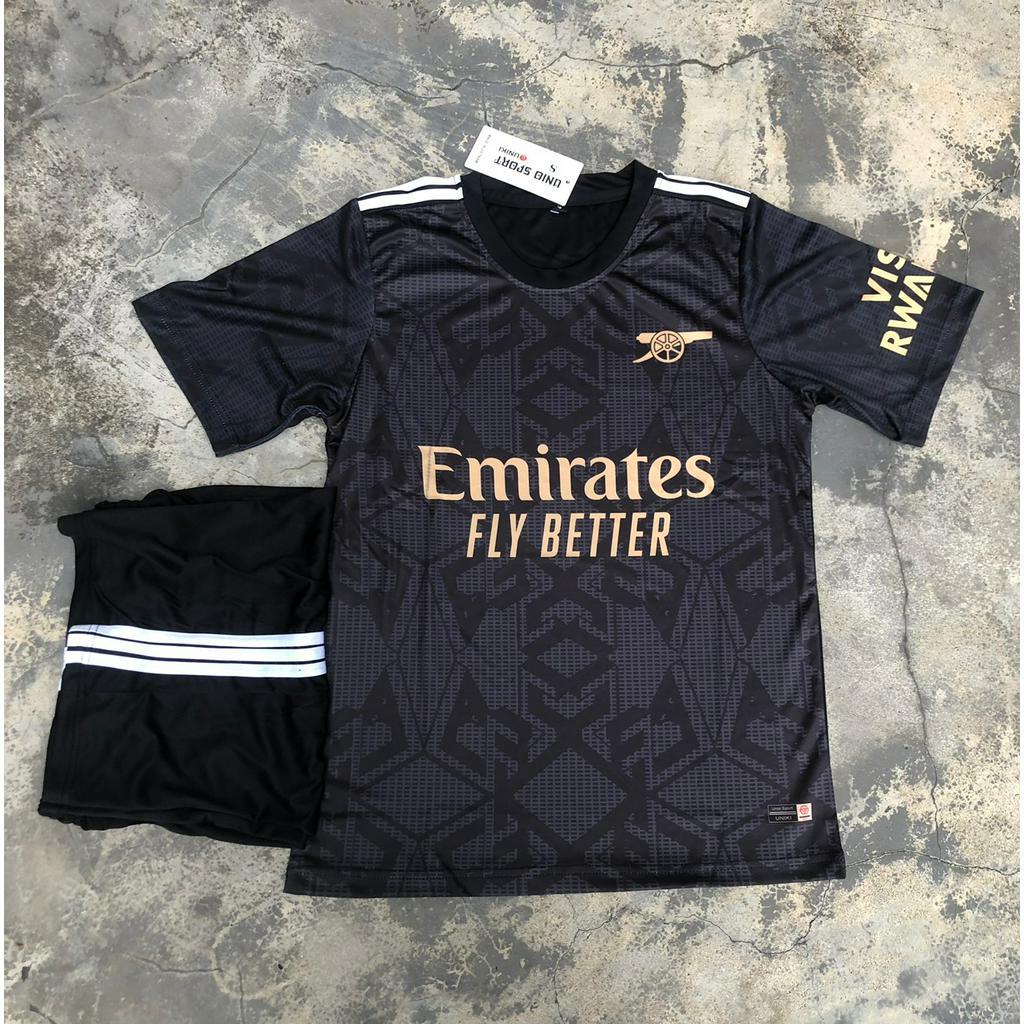 In tên số áo theo yêu cầu_Bộ quần áo bóng đá mẫu mới Ars Đen_Hàng thun lạnh cao cấp loại 1