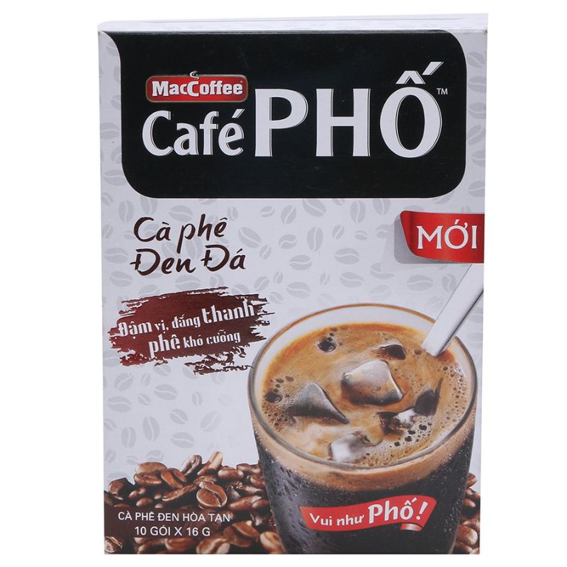 Cà phê đen đá MacCoffee Café Phố 160g (10 gói x 16g)