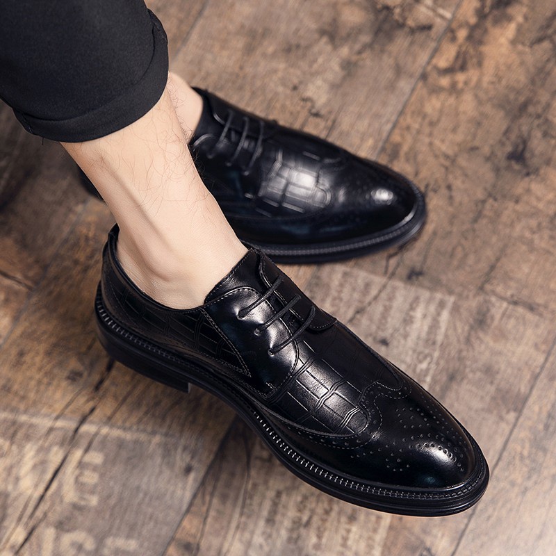 Giày Da Mũi Nhọn Phong Cách Anh Quốc Sang Trọng Cho Nam