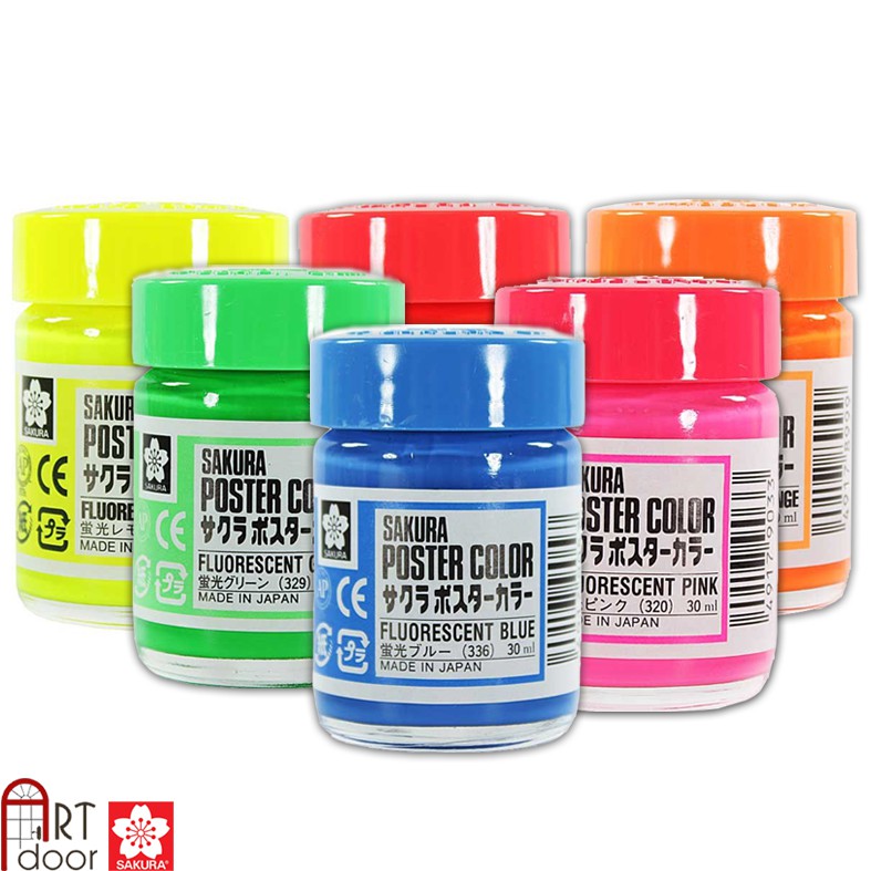 [ARTDOOR] Màu bột SAKURA Postercolors Huỳnh Quang bán lẻ (30ml)