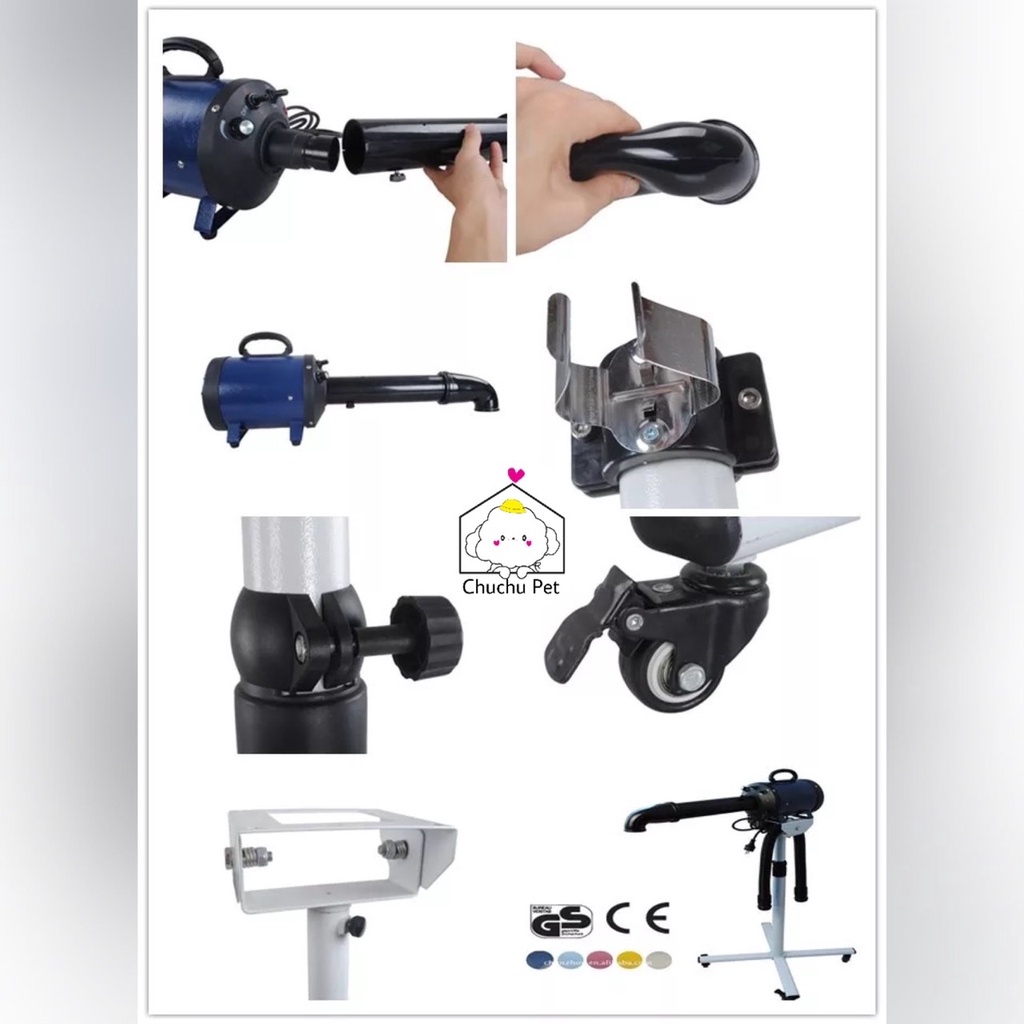 Bộ máy sấy đứng Chunzhou Bs2400 kèm chân và ống thổi sấy mặt,sấy bông cho chó mèo-ChuChu pet