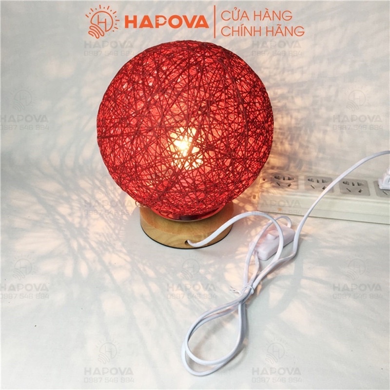 Đèn thả trần quả cầu mây nhiều màu sắc HAPOVA AISER 2095 + Tặng kèm bóng led