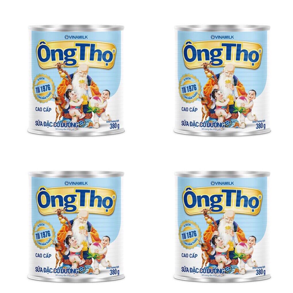 [ Date T3/24 ]Sữa đặc có đường Ông Thọ Trắng nhãn xanh lon 380g