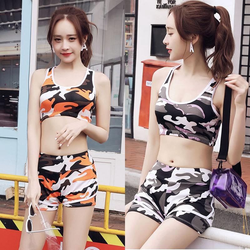 Fashion Korean Hot Bathing Suit Female Conservative Split Three-piece Sports Flat Angle Was Thin Gathered Swimsuit | BigBuy360 - bigbuy360.vn