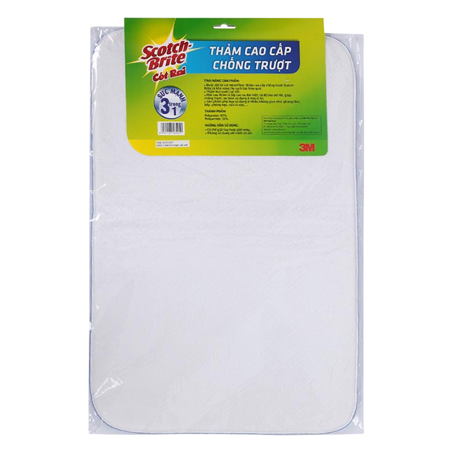 [QUÀ TẶNG ĐẶC BIỆT] Thảm chống trượt Microfiber Scotch Brite (Cót rai) 3M 2980 cao cấp màu xám