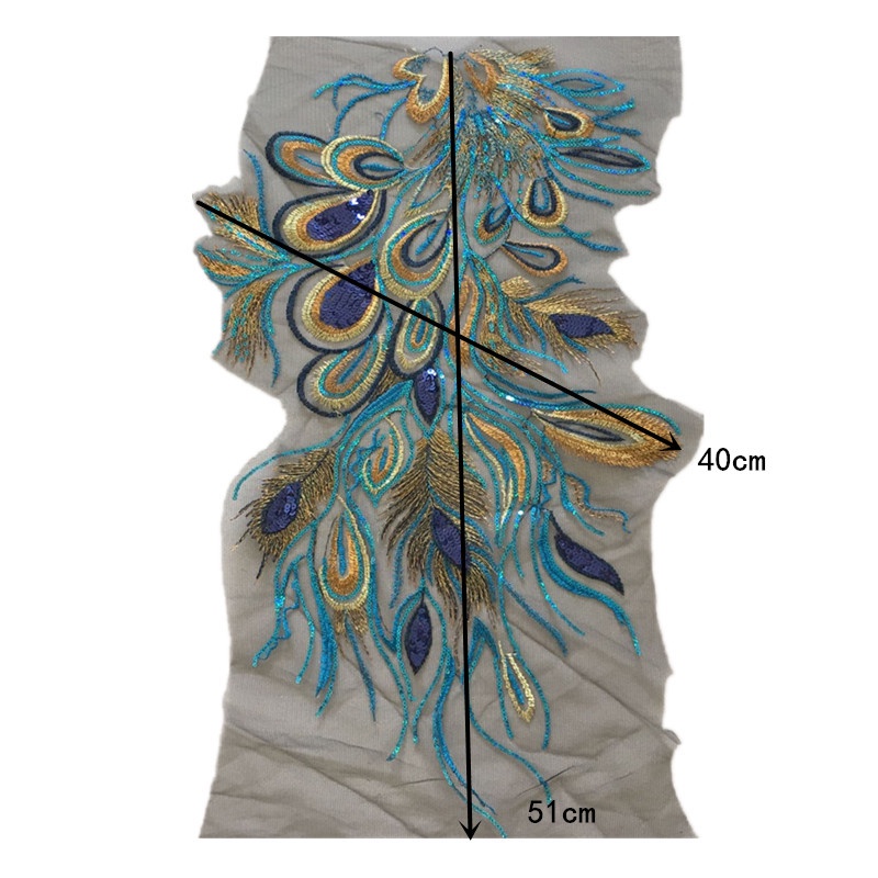 1 Miếng Dán Ủi Thêu Hình Chim Công