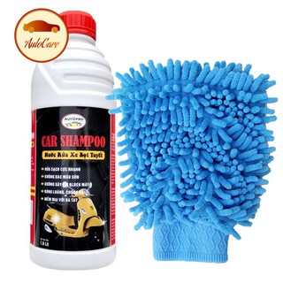 Nước rửa xe bọt tuyết kèm găng tay lau xe