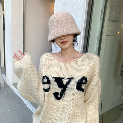 Nón vành nhỏ phối lông thỏ thời trang thu đông cho nữ