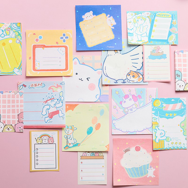 Giấy Ghi Chú Họa Tiết Hoạt Hình Phong Cách Hàn Quốc