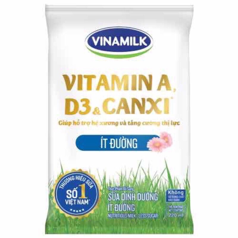 Sữa Tươi Vinamilk Ít Đường 48 Bịch(1 Thùng)