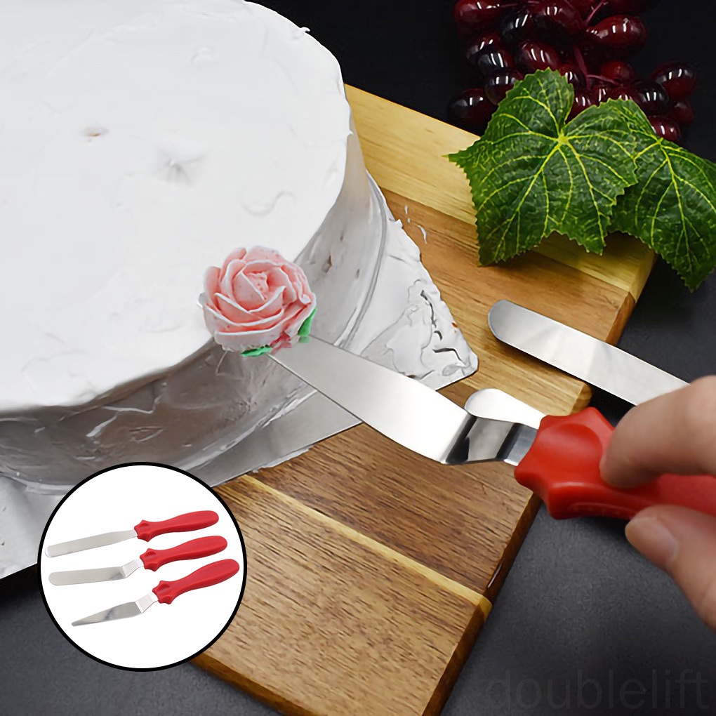 Set 3 Dụng Cụ Phết Láng Mặt Bánh Kem Bằng Thép Không Gỉ