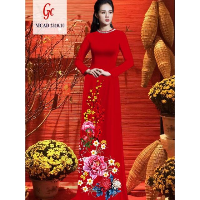 Vải áo dài lụa in 3d