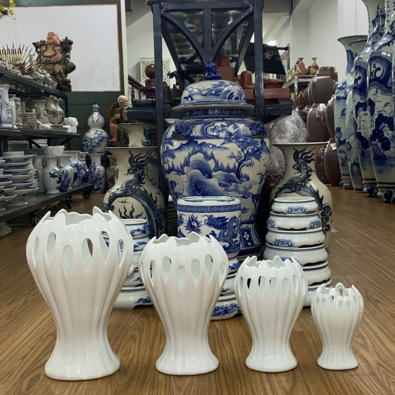 Bình, Lọ hoa hình bàn tay phật. Lọ cắm hoa gốm sứ hàng chính hãng Bát Tràng Việt Nam