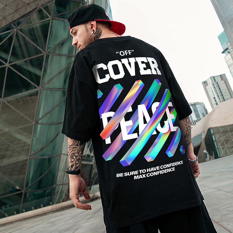 Áo Thun Ngắn Tay Form Rộng Phong Cách Năng Động Cá Tính Dành Cho Nam / Size S-8Xl