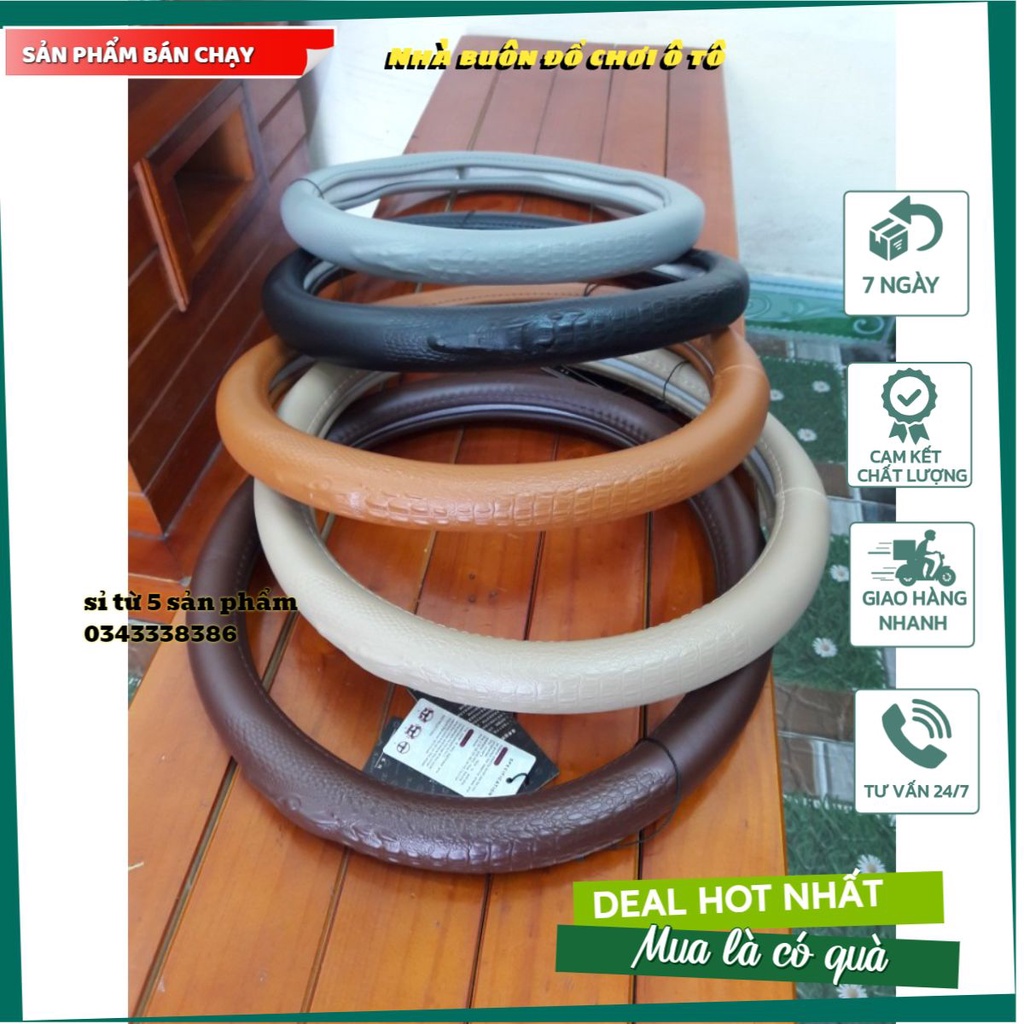 Bọc vô lăng cá sấu da xịn - Bọc vô lăng xe ô tô