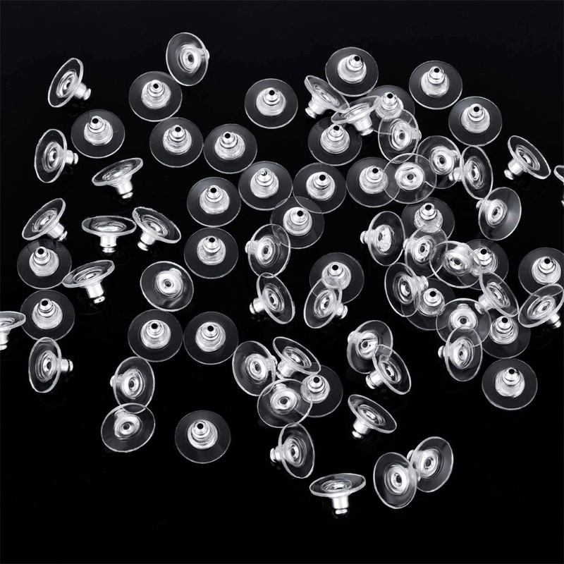 Arin Đệm Bạc Mặt Phẳng Với Bông Tai Bằng Silicon Làm Thủ Công