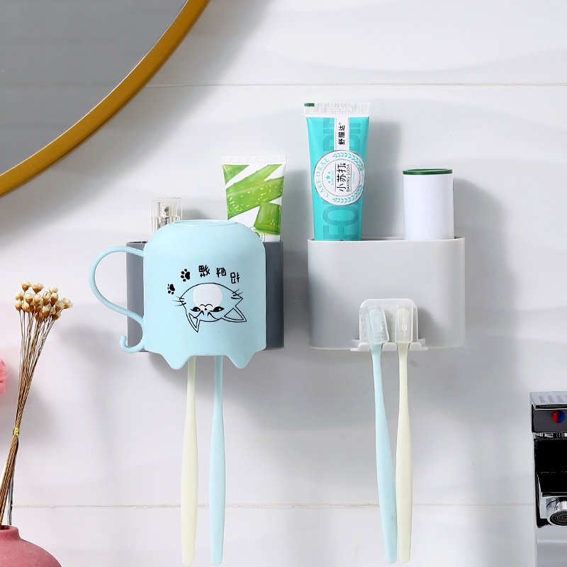 Giá Đỡ Bàn Chải Đánh Răng Tự Động Gắn Tường Không Cần Khoan