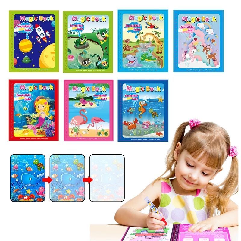 Tranh tô mầu ma thuật, tự xoá, tái sử dụng Magic Water