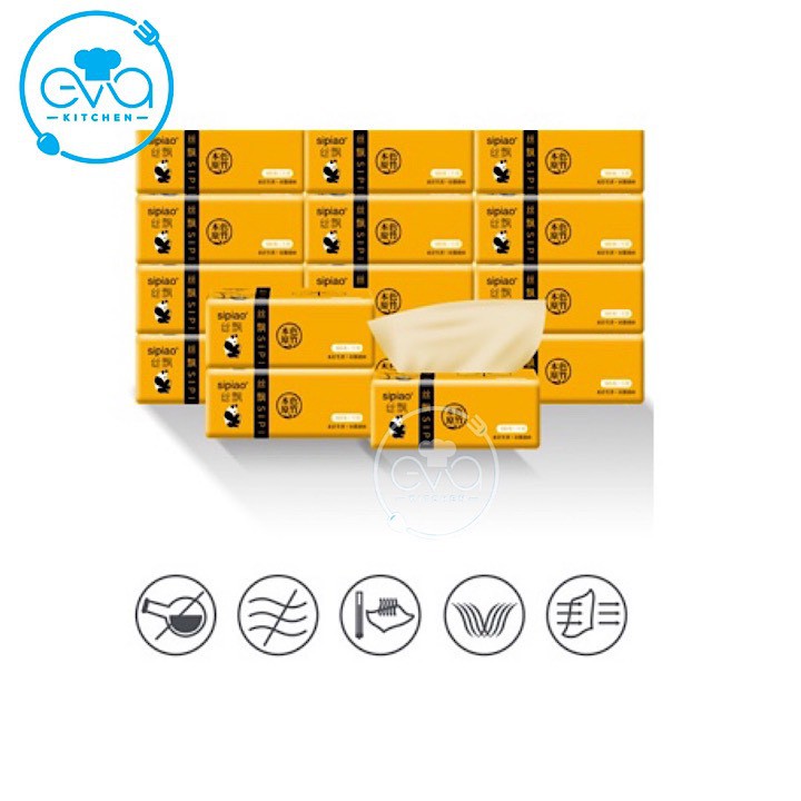 Combo 10 Gói Giấy Ăn Gấu Trúc Dai Mịn Sipiao Gói 300 Tờ